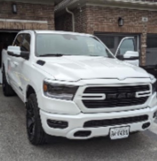 White pickup truck