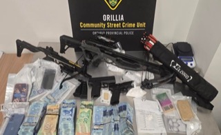 Firearms and Canadian currency.
