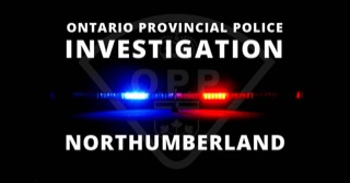 Police lights flashing blue and red