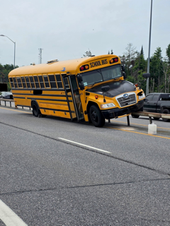Yellow school bus on a street