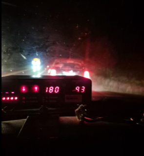 Speedometer reading 180, 93