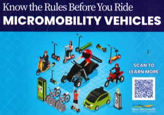 Know the Rules Before You Ride MICROMOBILITY VEHICLES QR code to learn more New Tecumseth