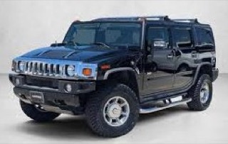 Black Hummer H2, front view